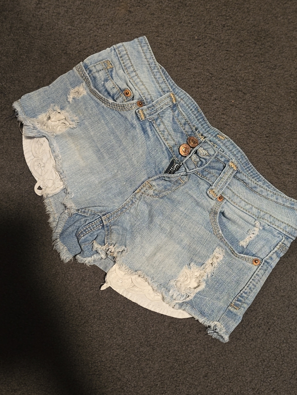 Almost Famous Light Blue Distressed Denim Shorts
